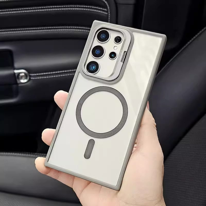 Magnetic Lens Frame Metal Bracket Phone Case