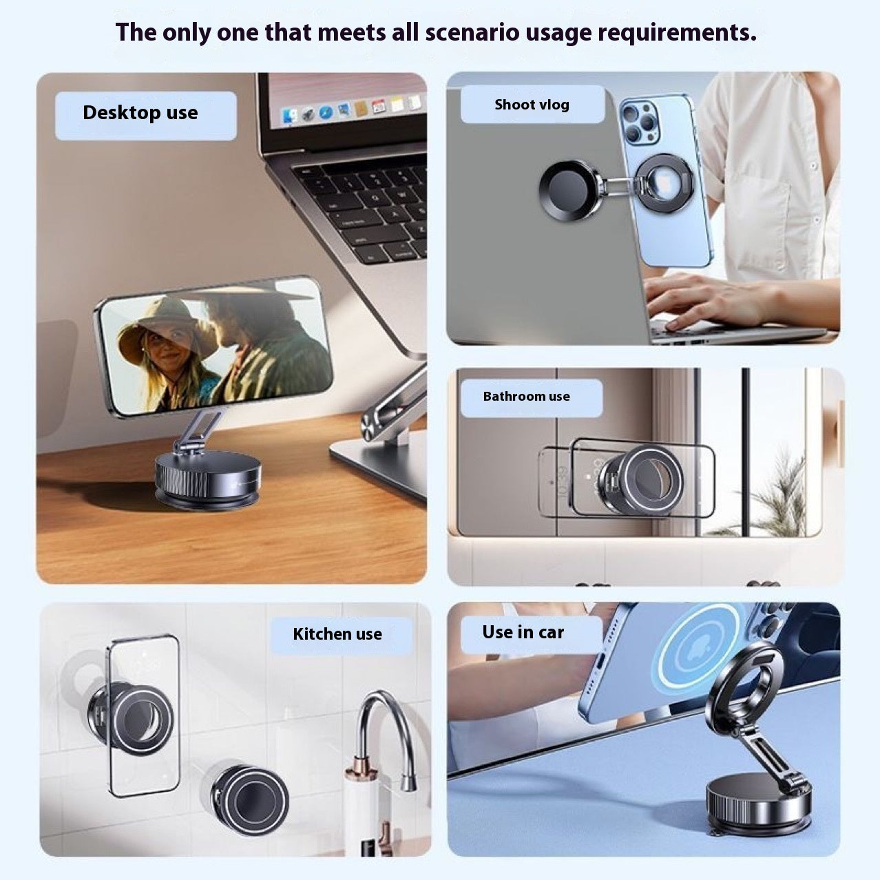 Car Mobile Phone Holder Strong Magnetic Ring Folding Rotating Car Bracket