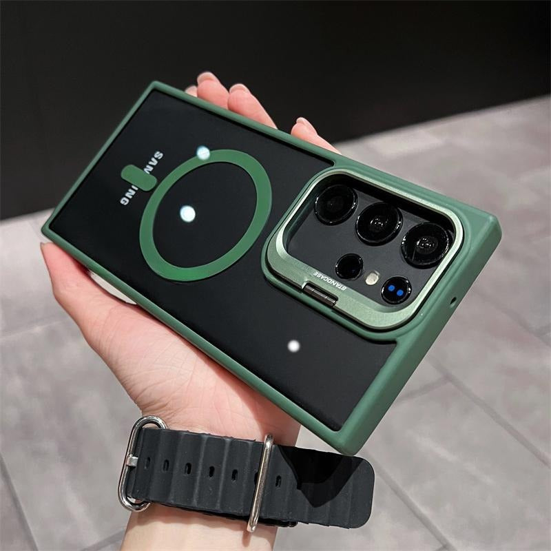 Magnetic Lens Frame Metal Bracket Phone Case