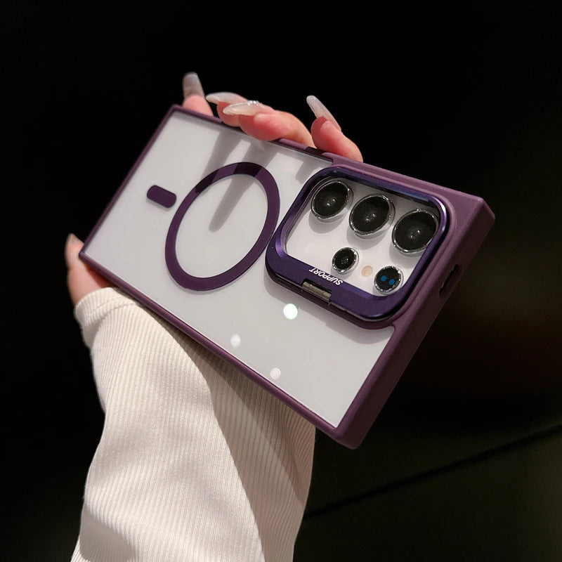 Magnetic Lens Frame Metal Bracket Phone Case