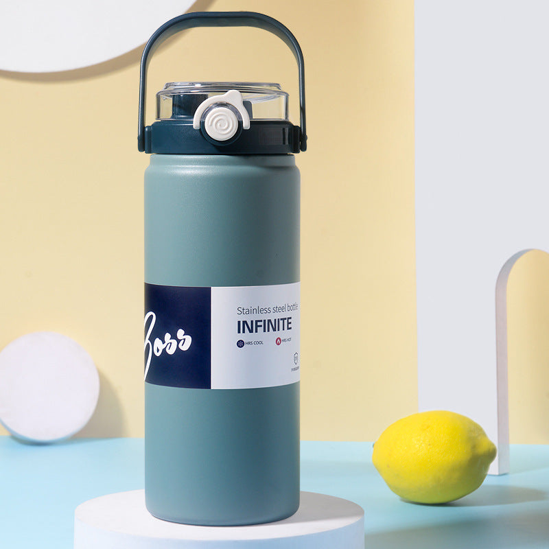 316 Stainless Steel Insulated Mug For Men And Women With Straw, Dual Purpose Drinking Cup, Large Capacity Portable Thermos