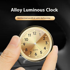 1pc Glow Decorative Clock Car Clock Mini Quartz Analog Car Dashboard Time Stick-On Clock Watch for Car Decoration Exclusive
